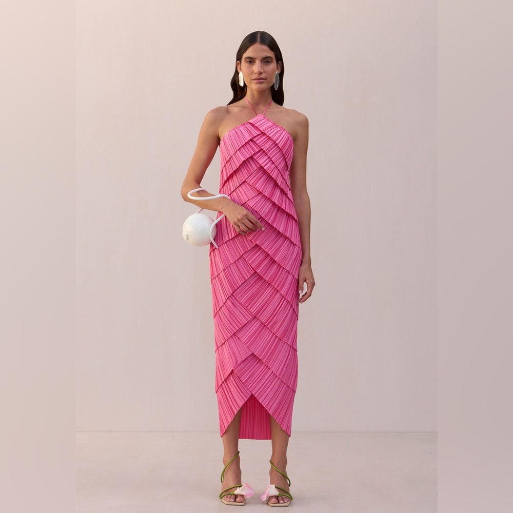 Cult Gaia Pink Halter Dress